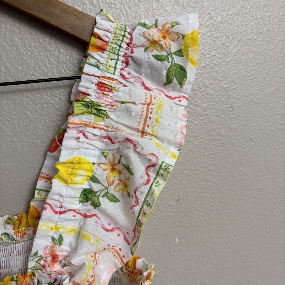 Rachel Zoe Fruit Print Tiered Midi Dress Size 4 Cottagecore Summer Sun Dress - Picture 9 of 11
